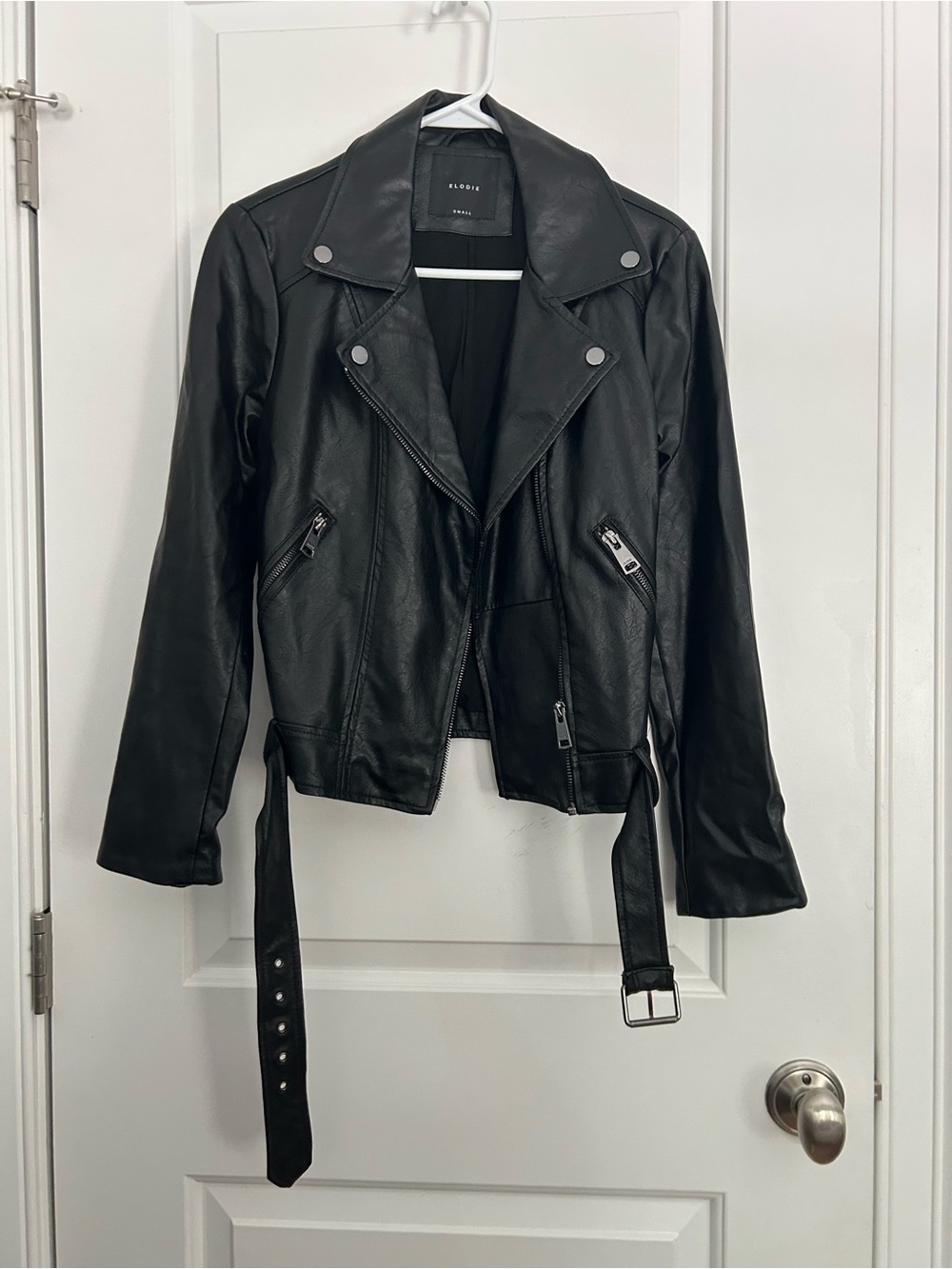 Elodie Black Faux Leather Motorcycle Jacket